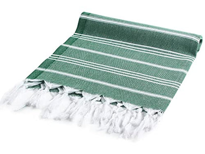 Cacala 100% Turkish Cotton Kitchen Tea Towels, Highly Absorbent Luxury Soft Quick Drying Dish Towel with Hanging Loop for Gym, Yoga, Bath, Sports, Cleaning and Kitchen (23 x 36), Army Green - color: Army Green