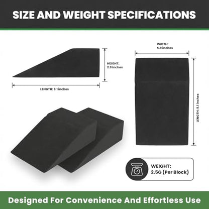 2 Pack Squat Wedge Block for Heel Elevated Squat Weightlifting Calf Stretcher Slant Board for Mobility Balance and Strength Performance