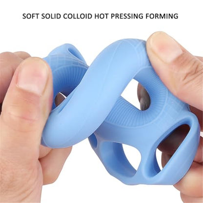 Hand Grip Strengthener Rings, 4 Pack Silicone Finger Exerciser, Hand & Wrist Grip Strength Trainer, 4 Fingers Squeezer Gripper Rings for Muscle Training, Forearm Grip Workout, Sports Rock Climbing