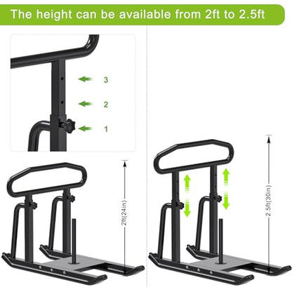 Dolibest Weight Sled, Fitness Sled, Workout Sled for Fitness Strength Training and Speed Improvement, Push-Pull Prowler Training, Suitable for 1-2" Weight Plates, Black - color: Black Height-adjustable Push-Pull Sled