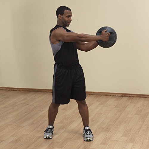 Body-Solid Exercise Medicine Balls, Heavy-Duty Non Slip Rubber Grip with Dual Handles Medicine Ball for Weights Training, Weightlifting & Core Workouts - size: 14 lbs.