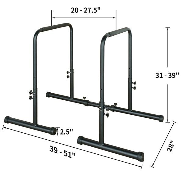 Adjustable Height Power Tower Dip Station, Heavy Duty Pull Up Bar Stand with 550 LBS Capacity, Multi-Function Home Gym Equipment for Calisthenics, Strength Training & Full-Body Workout