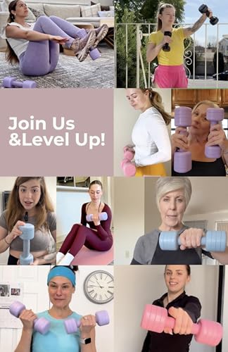 Adjustable Dumbbell Set｜2LB 3LB 4LB 5LB Light Hand Weights for Women｜One-Twist Weight Adjustment｜Non-Slip Curved Grip Handle｜Free Weights for Home Gym, Rehab, Pilates, Yoga, Strength Training - color: Blush Pink