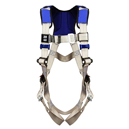 3M DBI-SALA ExoFit X100 Comfort Vest Safety Harness Fall Protection, OSHA, ANSI, General Purpose, 1 D-Ring, Tongue Buckle Leg Strap, Pass-through Chest Buckle, Zinc Plated Steel, 1401000, Small - size: Small