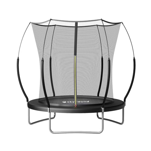 SkyBound 14 FT 12 FT 10FT 8FT 6FT Springless Trampoline for Kids and Adults - Recreational Trampolines with AntiRust Coating - Bungee Cords Outdoor Trampoline for Kids - No-Gap Design Zipper System - color: Black, size: 6 FT | 3 Legs