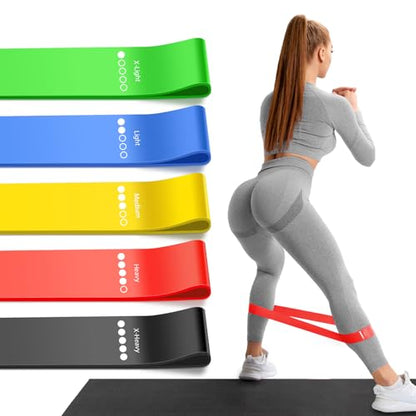 Resistance Bands for Working Out, 5 Levels Resistance Exercise Bands with Woven Bag, Bands for Working Out Women Men, Yoga, Pilates, Rehabilitation Training