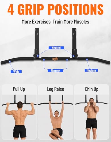 Joist Mount Pull Up Bar, Wall Chin Up Bar Ceiling Mount for Beams, Heavy Duty Steel Construction, Home Gym Workout Equipment -Patent Pending - color: Joist Mounted for 8-9ft Beams, Standard Grip