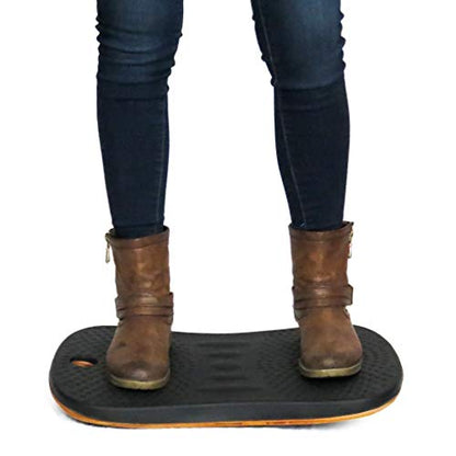 Balance Board for Standing Desks | Bentwood Frame with Comfortable Padding makes the perfect Anti Fatigue Mat or Floor Comfort Mat at your Stand Up Desk (Black, 20" Wide)