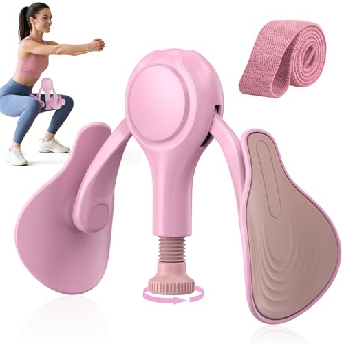 Pelvic Floor Exercise Devices Kegel Exerciser Muscle Trainer 15-70lbs Adjustable for Women/Men, Inner Thigh Exerciser Hip Abductor Machine with Resistance Band, Leg Workout