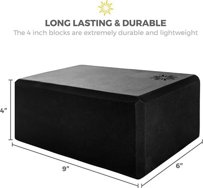 4" Yoga Block, 10 Pack Bulk EVA Foam Yoga Blocks, Firm and Supportive Yoga Brick, Balance Foam for Stretching, Pilates, and Workout, 4" x 6" x 9"
