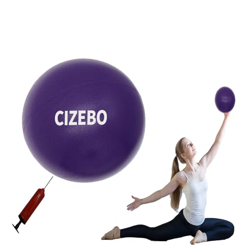 CIZEBO Small Exercise Ball Between Knees, 6 inch Pilates Ball with Needle Pump, Mini Yoga Ball for Core Stability Workout Fitness - color: Purple