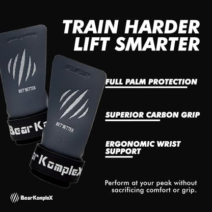 Bear KompleX No Hole Hand Grips - Non-Slip Fingerless Gymnastics Grips for Weight Lifting, Pull-ups & Cross Training | Lightweight, Padded Wrists & Foldable Grip. - size: Small