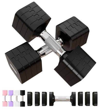 Adjustable Dumbbell Set for Women Men 7.5LB/10LB/15LB/20LB/25LB Each - color: Black, style: 20LB Each [40 LBS Total]