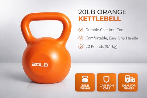 Kettlebell for Strength Training, Durable Weight for Home Gym Workouts, Wide Comfortable Grip Handle for Full Body Fitness