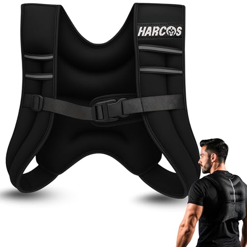 HARCOS Weighted Vest, 6lb/8lb/12lb/16lb/20lb/25lb/30lb Weight Vest with Reflective Stripe for Workout, Strength Training, Running, Fitness, Muscle Building, Weight Loss, Weightlifting - size: 10 lb