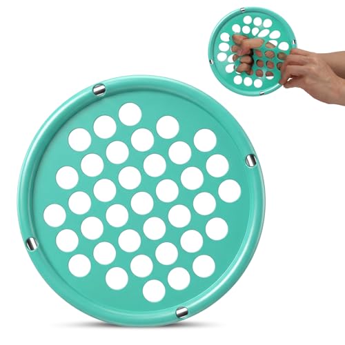 Finger Exerciser, Hand Exercise Webs for Physical Therapy, Hand Grip Strengthener, Grip Strength Trainer, Portable Size, Latex Free, 7" Diameter - color: Green-heavy