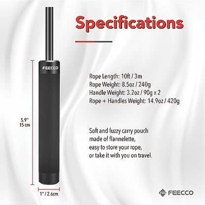 FEECCO Weighted Jump Rope for Men, PVC Rope with Metal Handles and Ball Bearings - color: 1LB