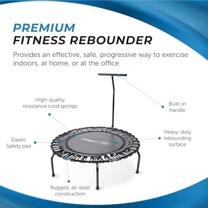 Fitness Trampoline - Indoor Mini Rebounder Trampoline for Adults - Professional's Choice, Safe & Stable
