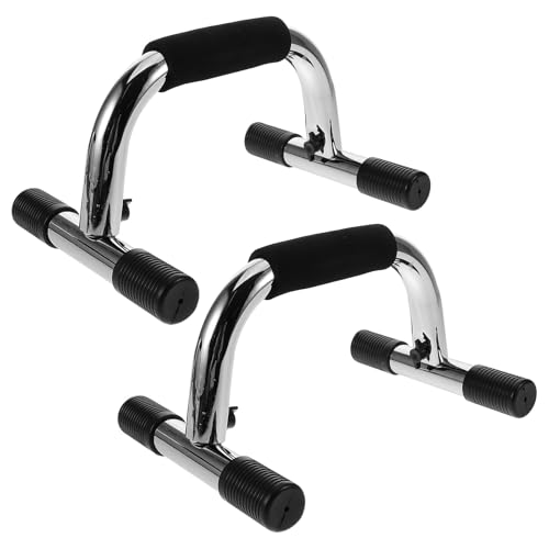 VICASKY Push up Bars and Handles for Floor Upper Body Workout, Steel Pushup Stand with Non-slip Base, Silver Calisthenics Equipment for Home Gym Strength Training