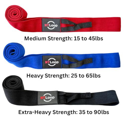 Long Fabric Resistance Band with Door Anchor - Full Body Resistance Band for Working Out and Physical Therapy - Medium Strength Exercise Band