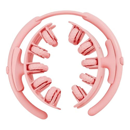 Leg Massage Tool with 20 Wheels Detachable Smooth Rolling 11x10.2x3.2inch Lightweight Multipurpose Adjustable, Pink
