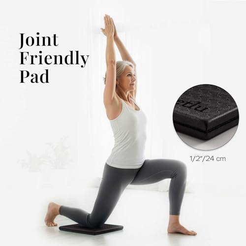 Yoga Knee Pad Cushion Exercise Knee Pad Folding, 1/2" Thick 24"x12" Eliminate Pain During Yoga or Exercise Workout– Extra Thick Padding& Support for Yoga Pilates, Fitness Exercise