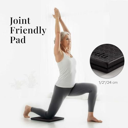Yoga Knee Pad Cushion Exercise Knee Pad Folding, 1/2" Thick 24"x12" Eliminate Pain During Yoga or Exercise Workout– Extra Thick Padding& Support for Yoga Pilates, Fitness Exercise