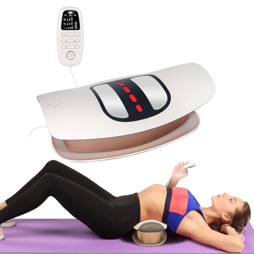 Electric Lumbar Traction Device, Back Stretcher for Lower Back, 3 Heating Levels and Vibration Lumbar Traction Massager