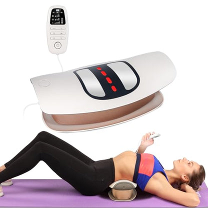 Electric Lumbar Traction Device, Back Stretcher for Lower Back, 3 Heating Levels and Vibration Lumbar Traction Massager