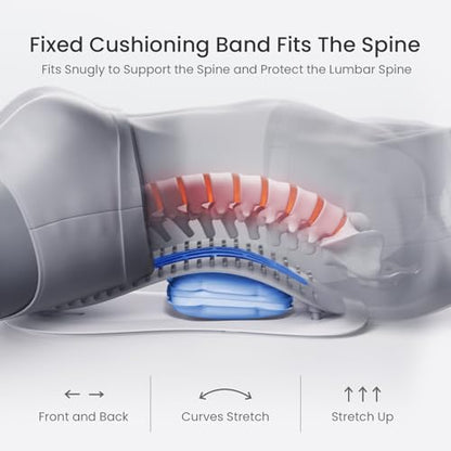 Back Stretcher with Adjustable Arch – Lumbar Stretching Device with Acupressure Nodes, Lower Back Support and Relaxation Tool for Home, Office, and Gym Use - color: MANUAL