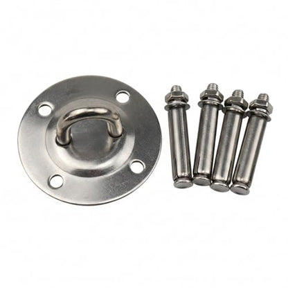 Stainless Steel Ceiling Mount for Suspension Trainers & Swings - Heavy Duty Anchor Plate, 4.72 x 4.72 Inches, Silver