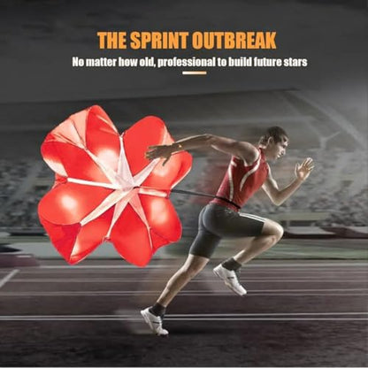 Running Speed Chute Resistance Parachute 56 inch Powerchute Umbrella Training Sprint Power Soccer Trainer for Runner, Football, Soccer Drilling