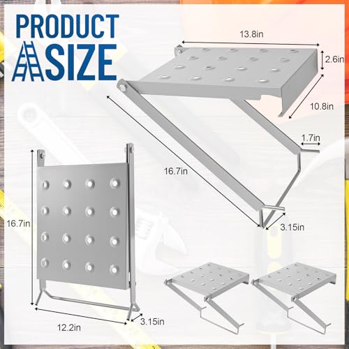 LEIFIDE 1 Pcs Ladder Work Platform Attachment, 400 Lbs Heavy Duty Anti-Slip