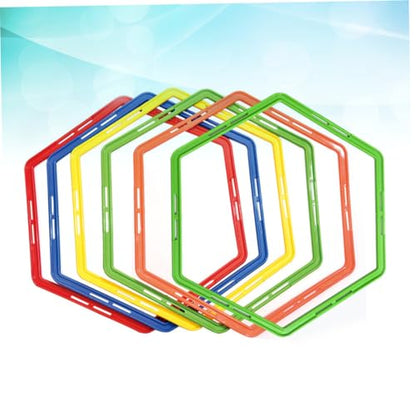 Hemoton Footwork Enhancer 6pcs Soccer Training Rings Agility Drills Equipment for Football Basketball Safe Durable Random Color