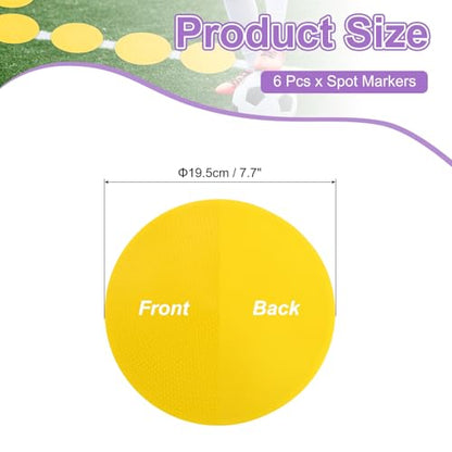 PATIKIL Spot Markers, Non-Slip Floor Dots Agility Markers Flat Field Cone Poly Dot - color: Yellow