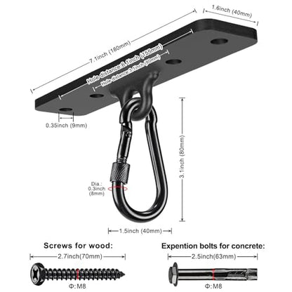 Dolibest Heavy Bag Hangers Brackets, Punching Bag Hangers, Heavy Bag Ceiling Mount for Body Weight Strength Training Systems, Aerial Yoga Swing & Hammock, Resistance Band