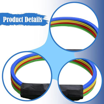 Set of 12 Agility Rings, Multifunctional Jumping Hoops, Circles for Games, Football, Gymnastics - size: 40cm