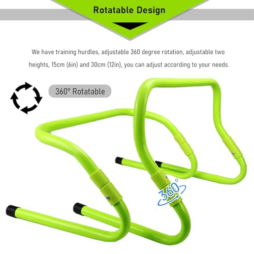 SRNSAEB Folding Hurdles Training Equipment for Teenagers, Gait Training Hurdles 5 6 8 10 15 20 Pcs, Adjustable Height Agility Hurdle Set for Speed/Jumping/Fitness Drills(6pcs) - size: 6pcs