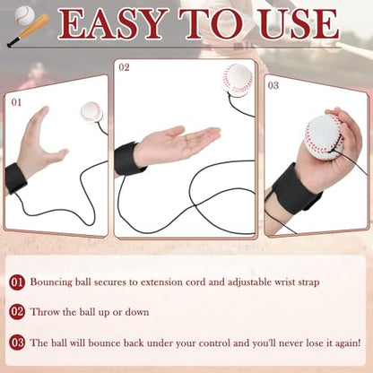 SAYAYA 6/12/24 PCS Wrist Return Ball on a String 2.36 Rebound Return Sport Balls with Elastic Strap Baseball Soccer Tennis Practice Party Favors, Wrist Exercise and Fun Play for Kids & Adults