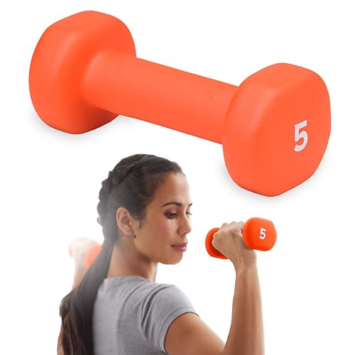 Gaiam Dumbbell Hand Weight (Sold in Singles) - Neoprene Coated Exercise & Fitness Dumbbell for Home Gym Workouts and Strength Training - Free Weights for Women and Men - size: 5lb