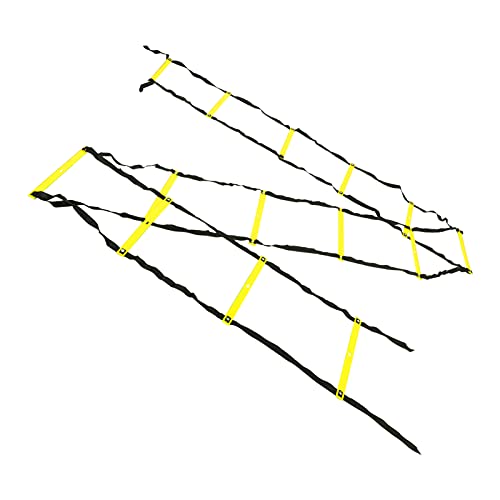 7M 14 Rung Fixed Agility Speed Ladder, Training Ladder for Soccer Football Fitness, Adjustable Length PP Agility Ladder with Non - Slip Design for Athletes and Coaches - color: Yellow