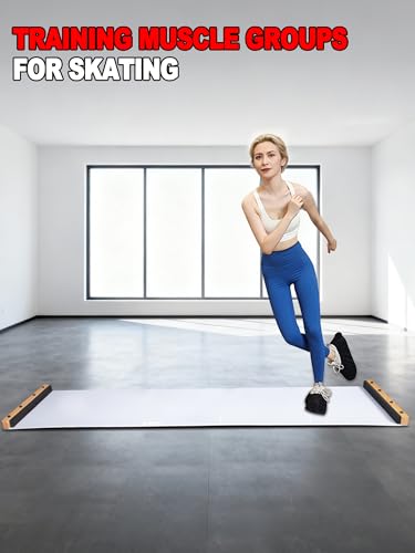 Professional Slide Board (78“ x 20”) for Exercise at Home, Lateral Slide Training Equipment with Bumpers, Hockey Training Equipment for Low-Impact, Home Gym Workout Equipment
