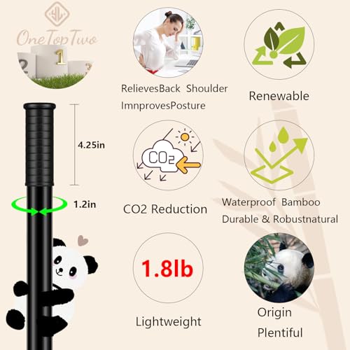Yoga Stick with Soft Ends-Stretching Stick-Workout Stick Exercise Bar-Pilates Stick-Balance Fitness Stick-Yoga Dowel Rod Shoulder Movement- Physiotherapy Stick（Soft-Touch Matte Black 5ft）