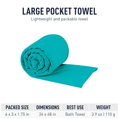 Sea to Summit Portable Pocket Towel for Camping, Gym, and Travel - color: Baltic Blue, style: Large