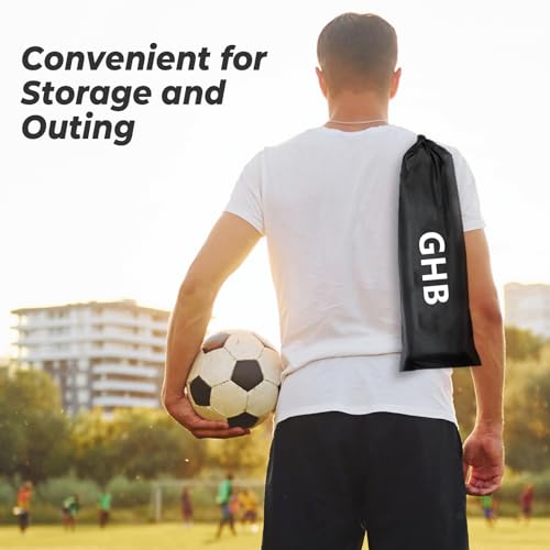 GHB Pro Agility Ladder Soccer Kick Trainer Set 20ft 12 Rung 10 Cones and 4 Stakes Speed Agility Football Training Equipment with Carrying Bag - color: Orange