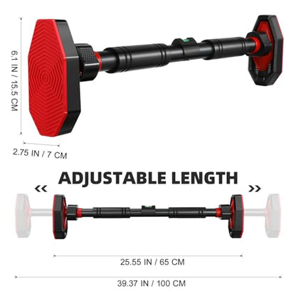 Pull Up Bar for Doorway, Strength Training Chin Up Bar with Level Meter Adjustable 25.5"- 39.3" Width Locking Mechanism Pull-up Bars, No Screws, Max Load 440lbs for Home Gym Door Frame Workout