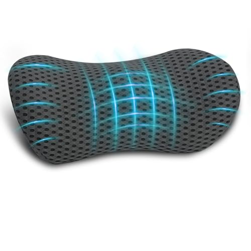 Lumbar Pillow, Memory Foam Lumbar Support Pillow for Office Chair and Car Seat, Ergonomic Streamline Back Pillow for Lower Back Pain Relief, Back Support Pillow for Sitting, Driving, Traveling - color: Dark Grey