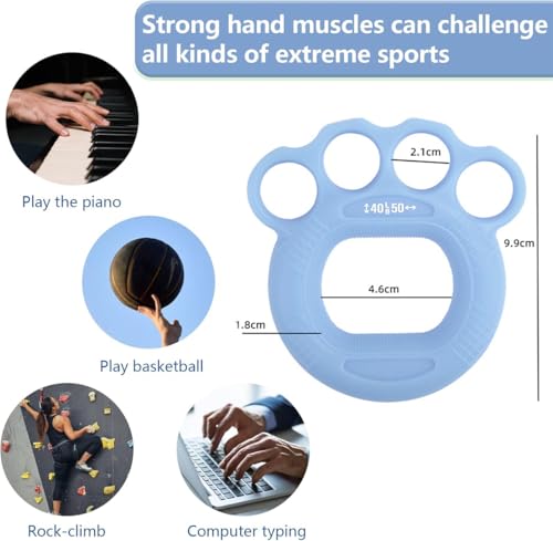 Hand Grip Strengthener Rings, 4 Pack Silicone Finger Exerciser, Hand & Wrist Grip Strength Trainer, 4 Fingers Squeezer Gripper Rings for Muscle Training, Forearm Grip Workout, Sports Rock Climbing