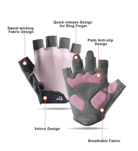 Fingerless Workout Gloves for Women Men - Anti-Slip Shock-Absorbing Glove for Fitness Cycling Outdoor Sports