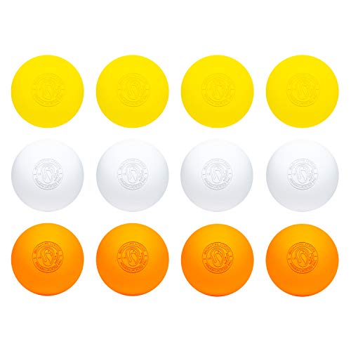 Signature Lacrosse Ball Set - Packs of 2, 4, 8, 12, and 120 - No Chemical Smell Massage Balls, Myofascial Release Tools, Back Roller, Muscle Knot Remover - color: Multi-colored, size: 12 Balls